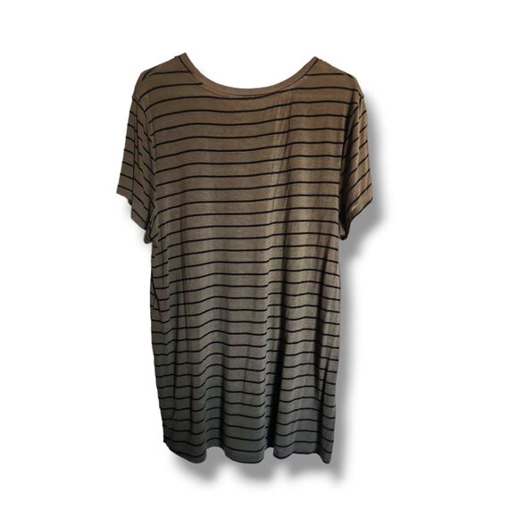 Maurices Women's 27/7 Green Soft & Stretchy Striped Crew Neck Blouse sz XL Comfo - Picture 3 of 4